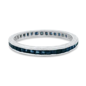 Vintage Platinum Sapphire Eternity Band - Size 5.25