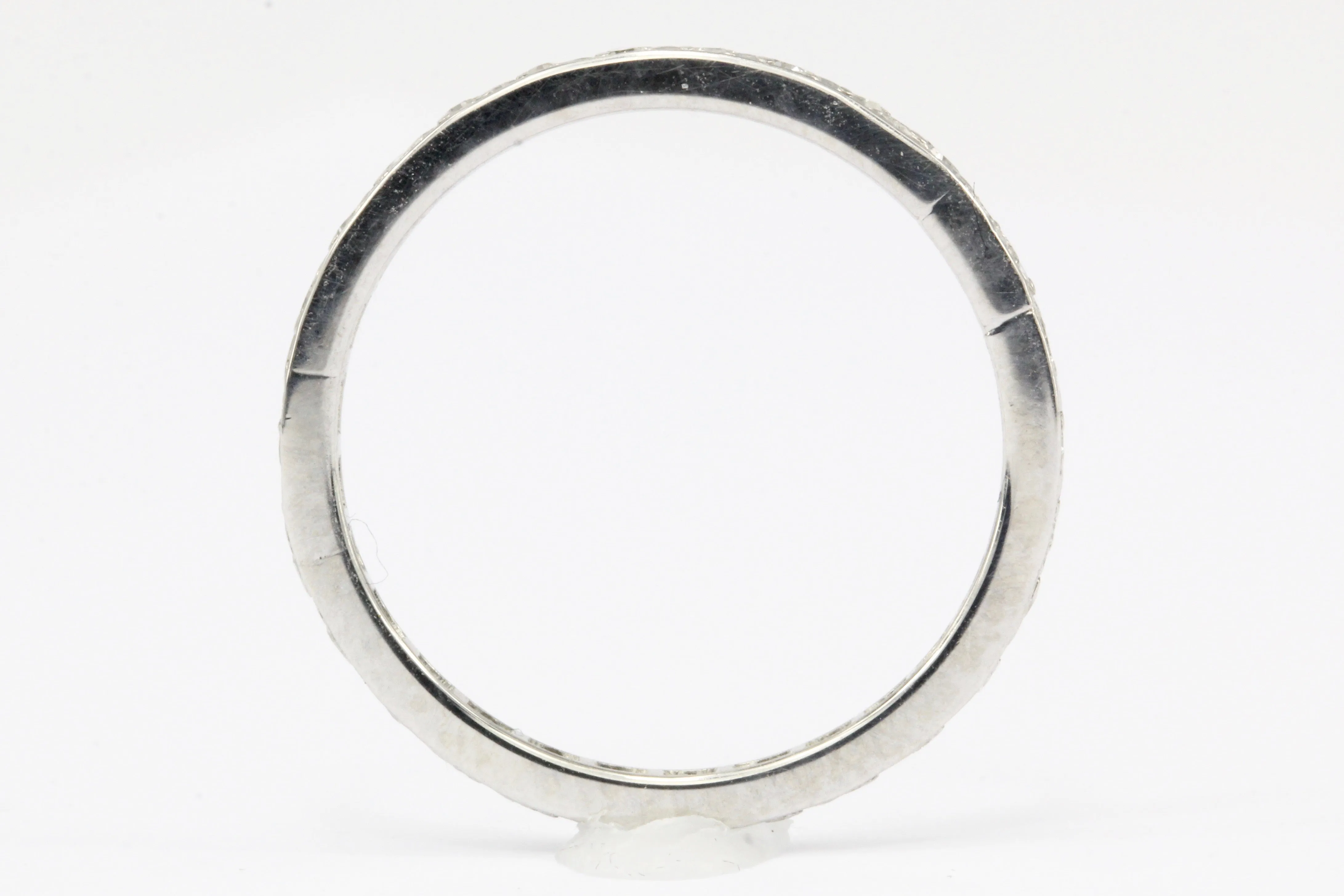 Vintage Single Cut Diamond Eternity Platinum Band Size 8.5