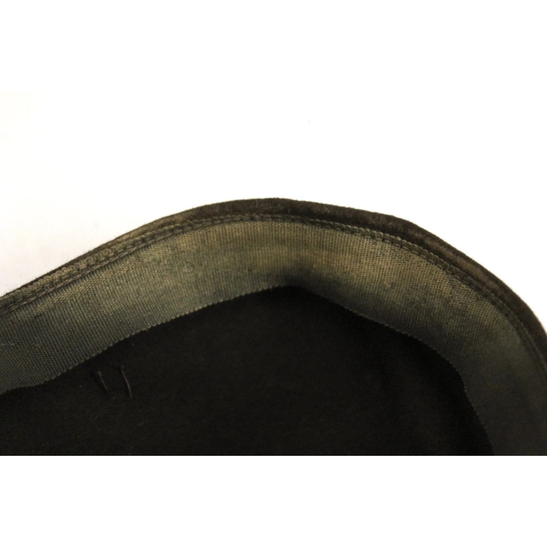 Vintage Womens Felt Hat Late 1930s Military Style Brown O/S