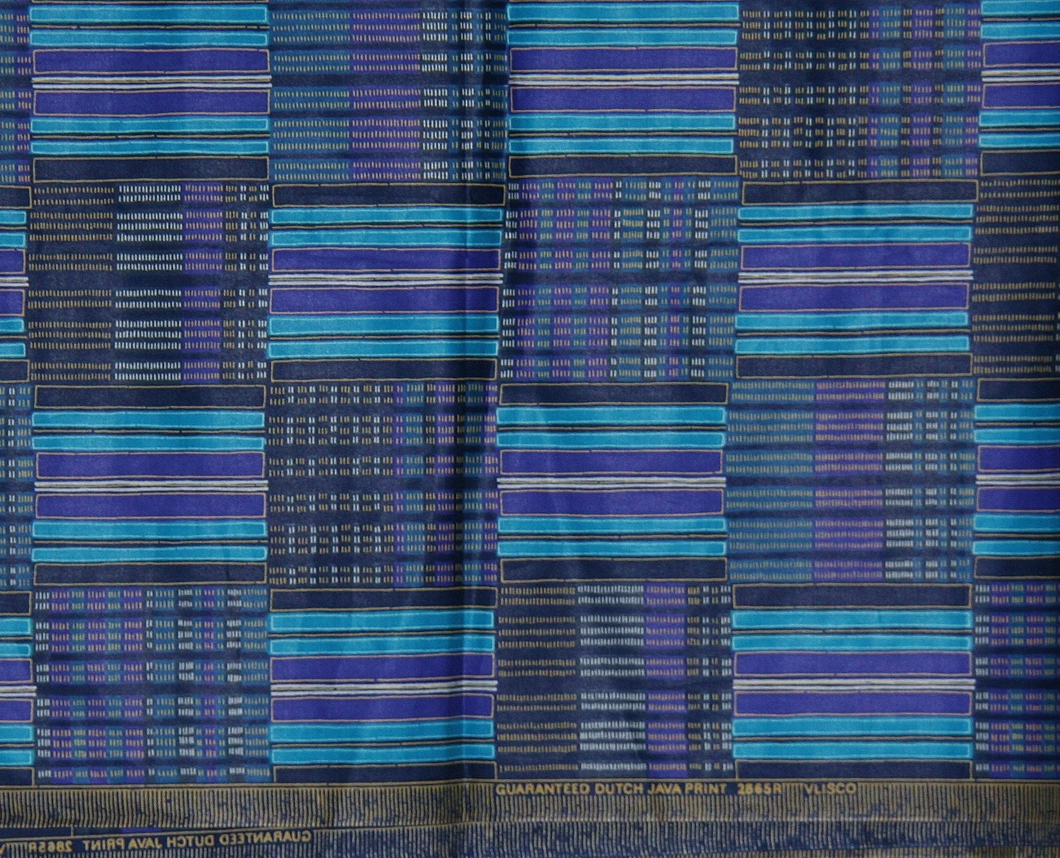Vlisco Classic Dutch Java Hollandais Fabric Blue 5 Yards