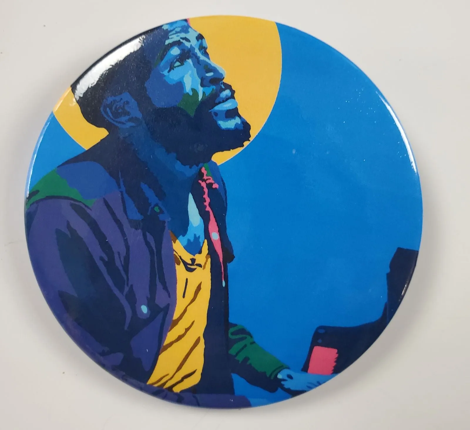What's Goin on (Halo) - Marvin Gaye 3" Buttons - Custom Pop Art Buttons for Fashion Apparel