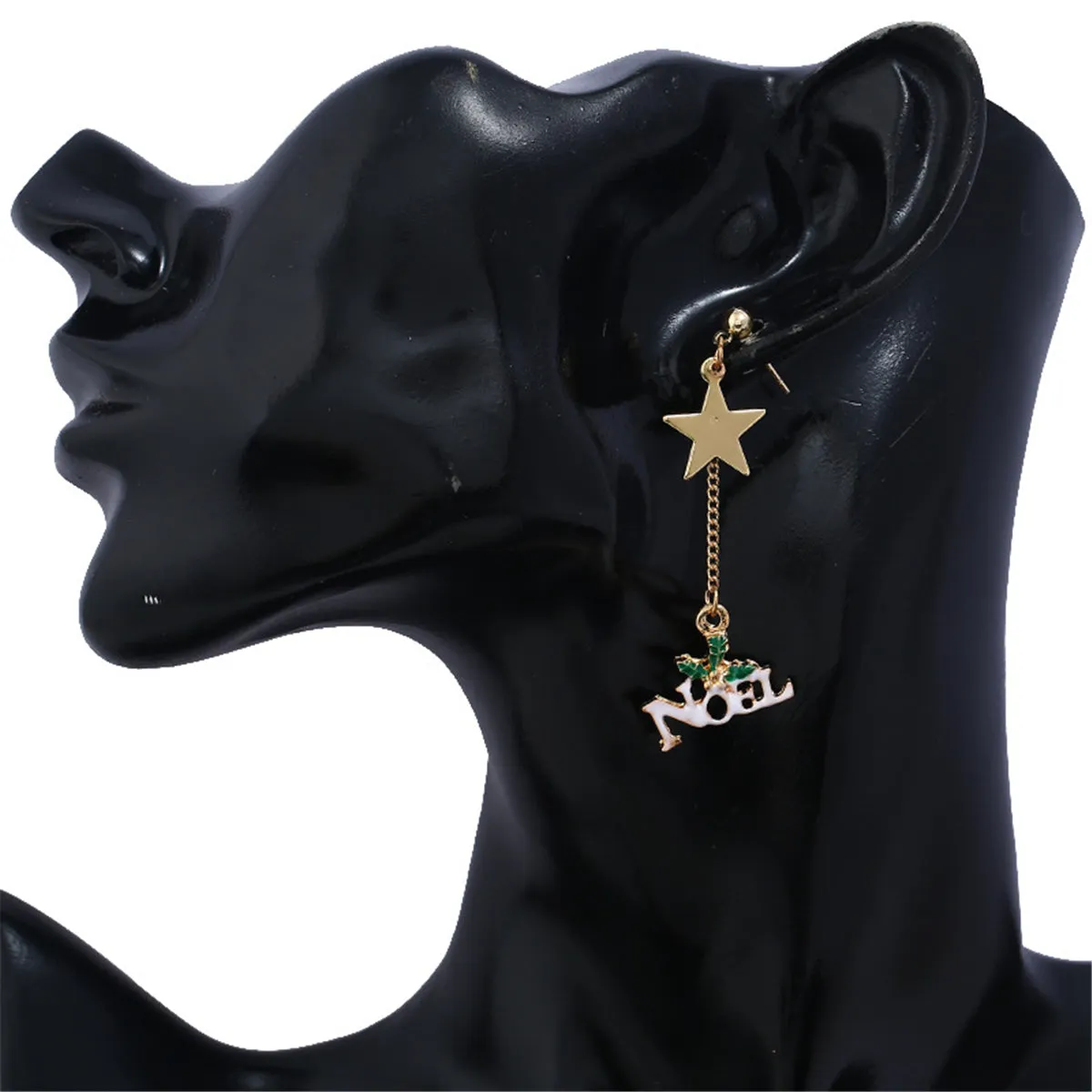 White & 'Noel' Snowman Drop Earrings