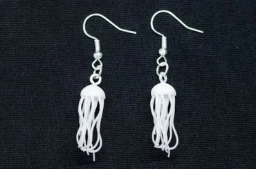 White Jellyfish Earrings