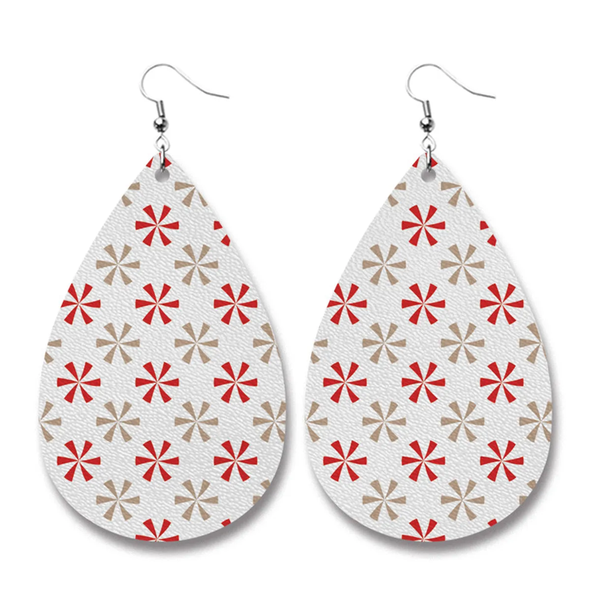 White Polystyrene & Silver-Plated Flowers Drop Earrings