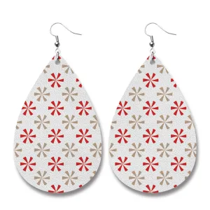White Polystyrene & Silver-Plated Flowers Drop Earrings