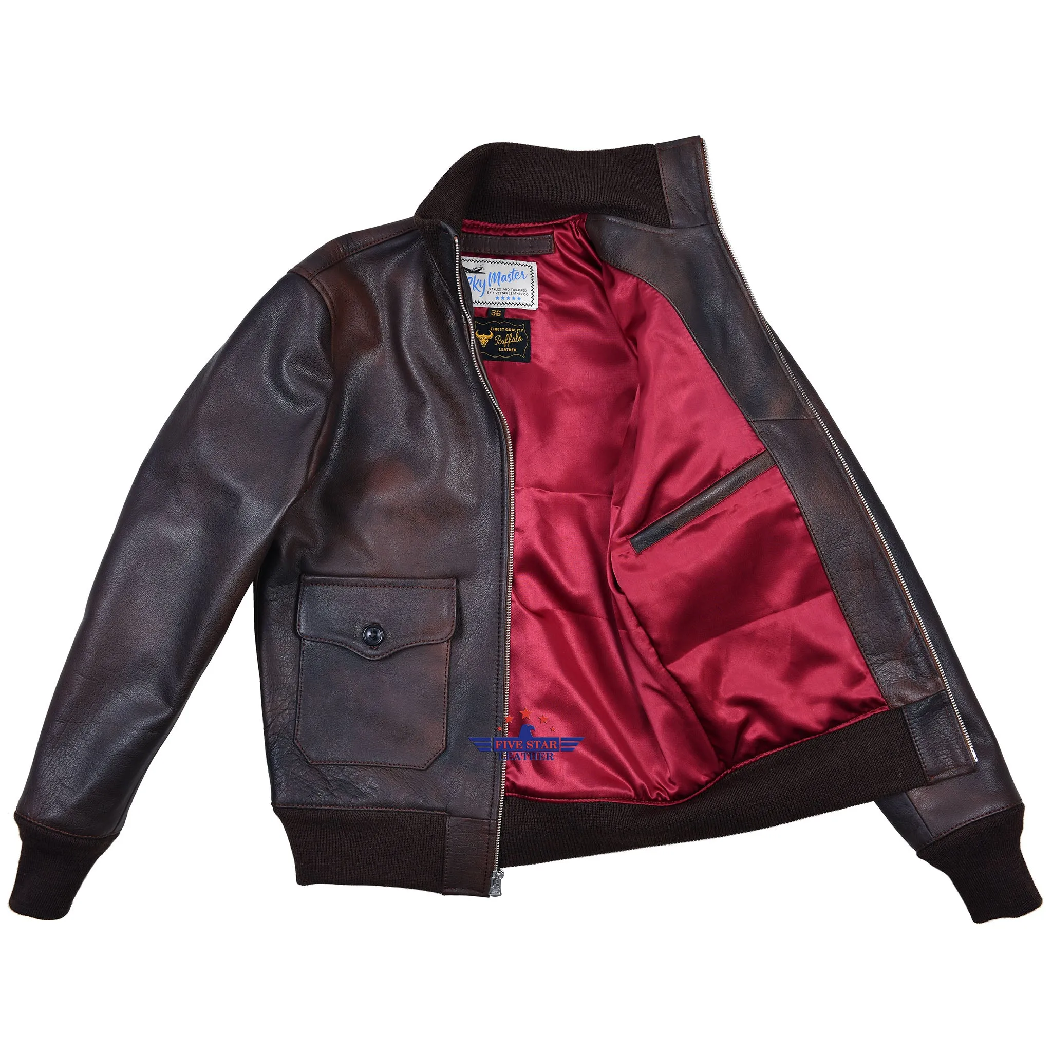 Women Vintage Amelia Earhart Aviatrix Military Flight Pilot Real Buffalo Distressed Leather Jacket