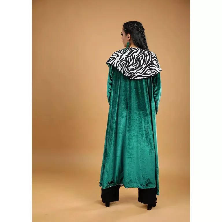 Women's emerald velvet abaya