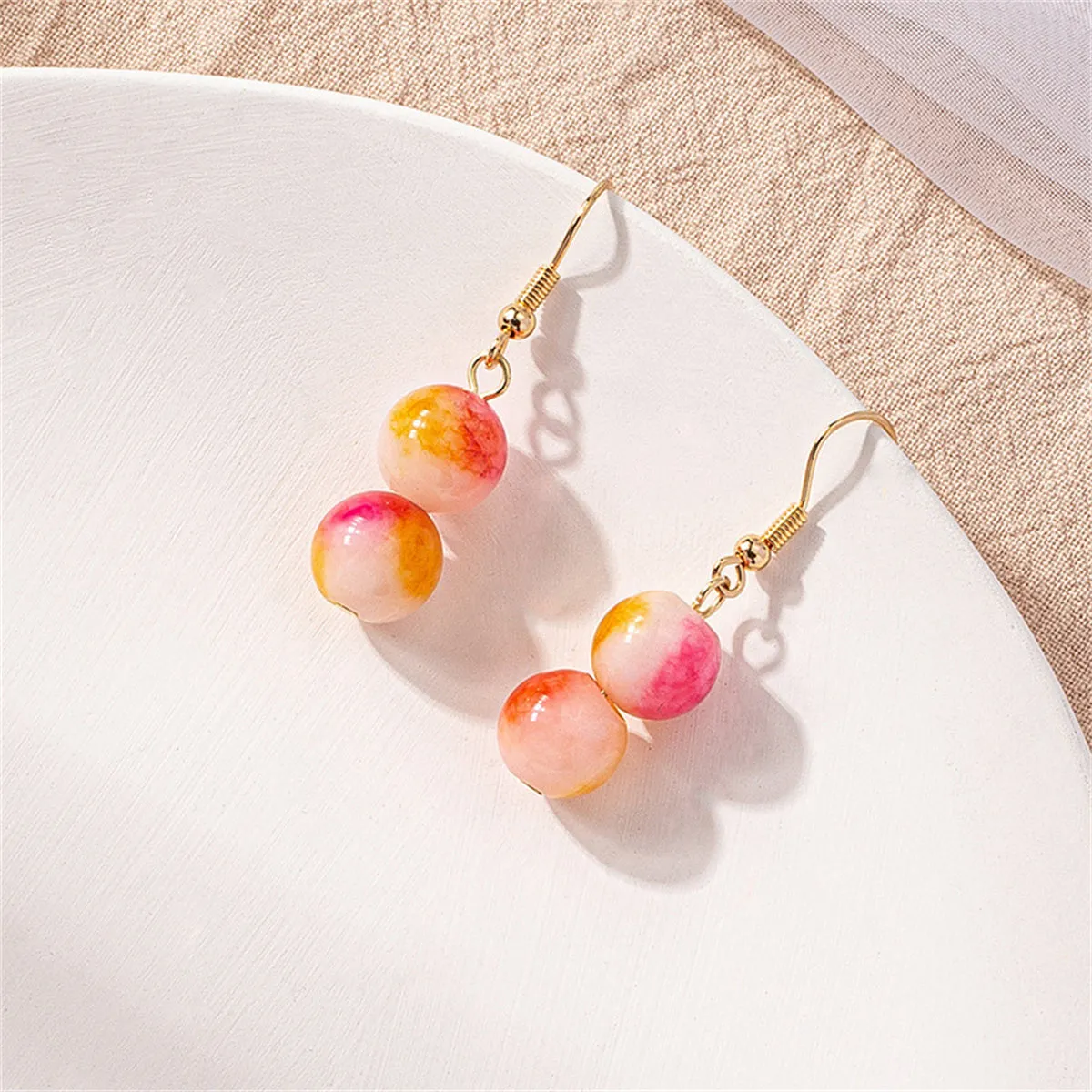 Yellow Crystal & 18K Gold-Plated Drop Earrings