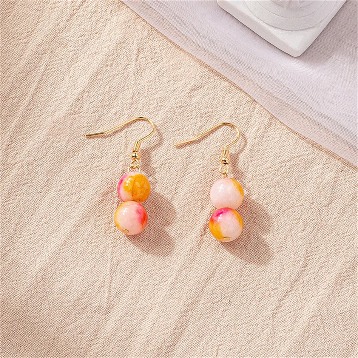 Yellow Crystal & 18K Gold-Plated Drop Earrings