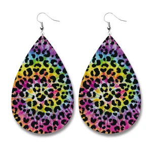 Yellow Polystyrene & Silver-Plated Animal-Print Drop Earrings