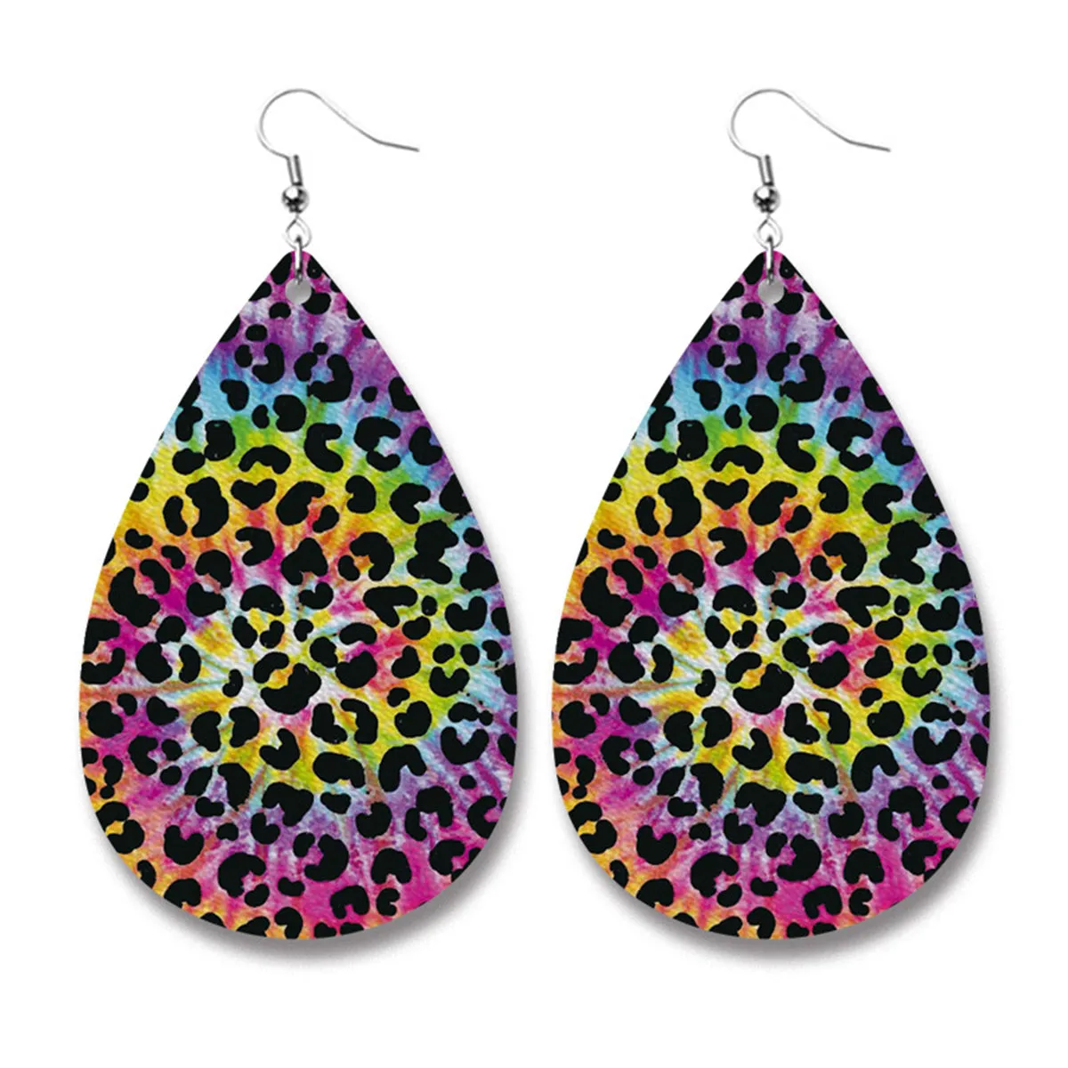 Yellow Polystyrene & Silver-Plated Animal-Print Drop Earrings