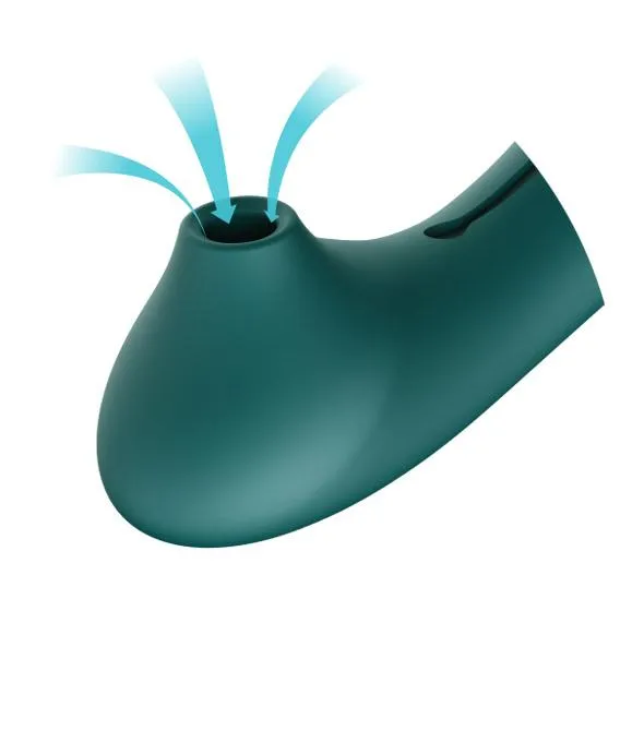 ZALO Queen Set G-spot PulseWave 17-function App-controlled Rechargeable Silicone Vibrator with Suction Sleeve Jewel Green